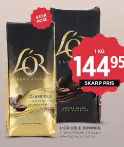 MENY L'OR Hele bønner tilbud