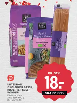 MENY Urtekram økologisk pasta, kikærter eller bønner tilbud