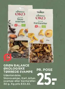 MENY GRØN BALANCE Økologiske tørrede svampe tilbud