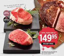 MENY Entrecote eller ribeye af dansk kødkvæg tilbud