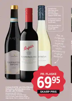 MENY Casalforte valpolicella ripasso, koonunga hill eller les fumées tilbud