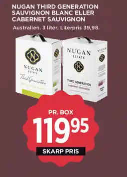 MENY NUGAN Third generation sauvignon blanc eller cabernet sauvignon tilbud