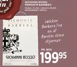MENY GIOVANNI ROSSO Piemonte barbera tilbud