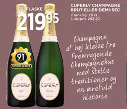MENY Cuperly champagne brut eller demi-sec tilbud