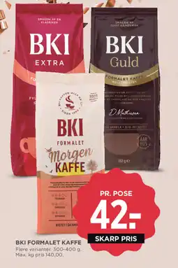 MENY BKI Formalet kaffe tilbud