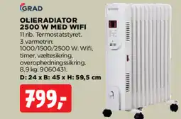 jem & fix Olieradiator 2500 w med wifi tilbud