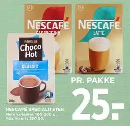MENY NESCAFÉ SPECIALITETER, DKK 25 tilbud