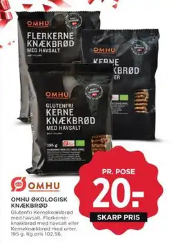 MENY OMHU ØKOLOGISK KNÆKBRØD, DKK 20 tilbud