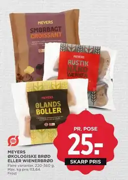 MENY MEYERS ØKOLOGISKE BRØD ELLER WIENERBRØD, DKK 25 tilbud