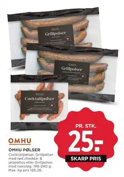 MENY OMHU PØLSER, DKK 25 tilbud
