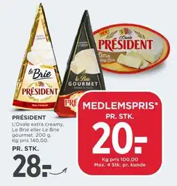 MENY PRÉSIDENT, DKK 28, App-pris tilbud