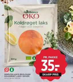 MENY GRØN BALANCE ØKOLOGISK KOLDRØGET LAKS I SKIVER, DKK 35 tilbud