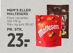 MENY M&M’S ELLER MALTESERS, DKK 23 tilbud