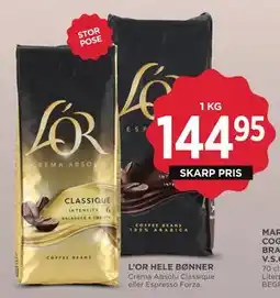 MENY L’OR HELE BØNNER, DKK 144.95 tilbud