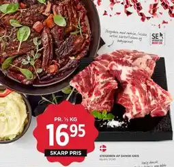 MENY STEGEBEN AF DANSK GRIS, DKK 16.95 tilbud
