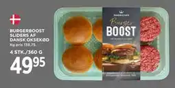 MENY BURGERBOOST SLIDERS AF DANSK OKSEKØD, DKK 49.95 tilbud