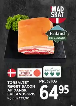MENY TØRSALTET RØGET BACON AF DANSK FRILANDSGRIS, DKK 64.95 tilbud