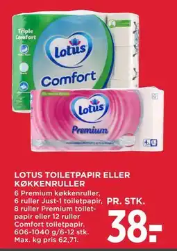MENY LOTUS TOILETPAPIR ELLER KØKKENRULLER, DKK 38 tilbud