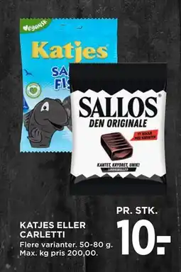 MENY KATJES ELLER CARLETTI, DKK 10 tilbud