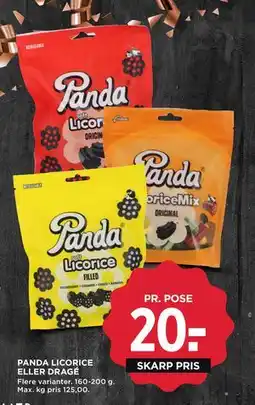 MENY PANDA LICORICE ELLER DRAGÉ, DKK 20 tilbud