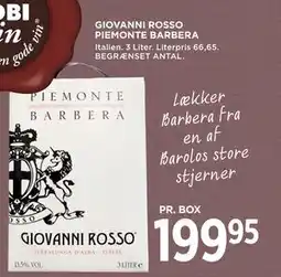 MENY GIOVANNI ROSSO PIEMONTE BARBERA, DKK 199.95 tilbud
