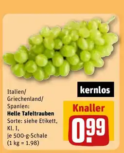 REWE DE Italien/ Griechenland/ Spanien: Helle Tafeltrauben tilbud