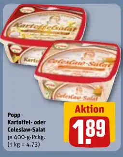 REWE DE Popp Kartoffel- oder Coleslaw-Salat tilbud
