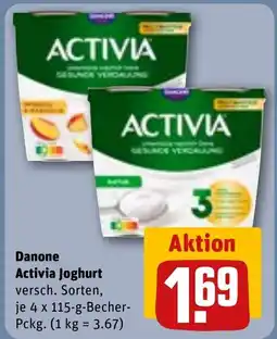 REWE DE Danone Activia Joghurt versch. Sorten, tilbud