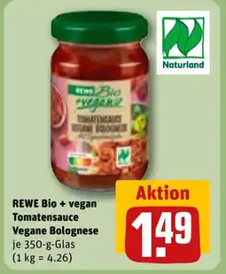 REWE DE REWE Bio + vegan Tomatensauce Vegane Bolognese tilbud