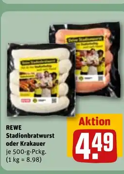 REWE DE REWE Stadionbratwurst oder Krakauer tilbud