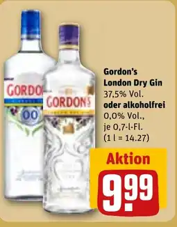 REWE DE Gordon's London Dry Gin 37,5% Vol. tilbud