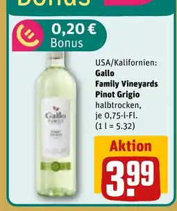 REWE DE USA/Kalifornien: Gallo Family Vineyards Pinot Grigio tilbud