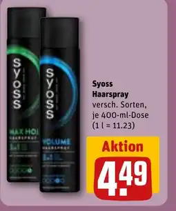 REWE DE Syoss Haarspray versch. Sorten, tilbud