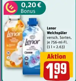 REWE DE Lenor Weichspüler versch. Sorten, tilbud