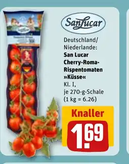 REWE DE Deutschland/ Niederlande: San Lucar Cherry-Roma- Rispentomaten tilbud