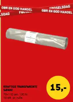 XL-BYG KRAFTIGE TRANSPARENTE SÆKKE tilbud