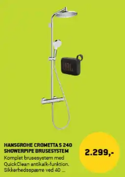 XL-BYG HANSGROHE CROMETTAS 240 SHOWERPIPE BRUSESYSTEM tilbud