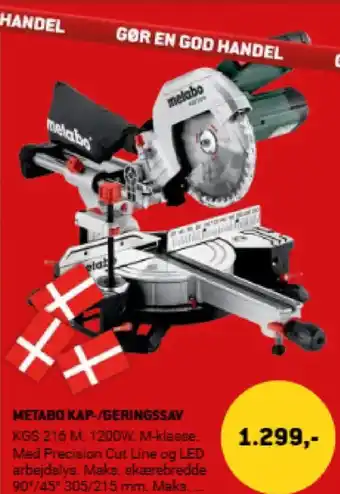 XL-BYG METABO KAP-/GERINGSSAV tilbud