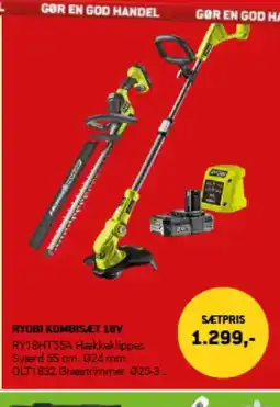 XL-BYG RYOBI KOMBISÆT 18V RY18HT55A tilbud