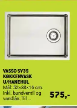 XL-BYG VASSO SV35 KOKKENVASK U/HANEHUL tilbud