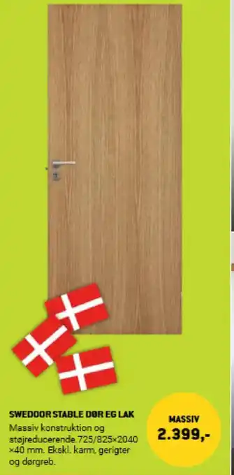 XL-BYG SWEDOOR STABLE DOR EG LAK tilbud