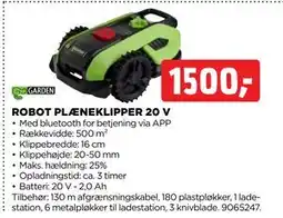 jem & fix ROBOT PLÆNEKLIPPER 20 V, DKK 1500 tilbud