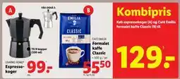 Lidl Køb espressokoger og Café Emilia formalet kaffe Classic, DKK 129 tilbud