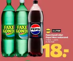 Netto Faxe Kondi eller Pepsi Max sodavand tilbud
