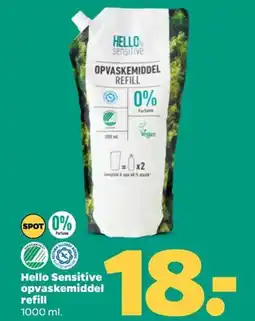 Netto Hello Sensitive opvaskemiddel refill tilbud