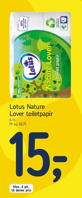 Føtex Lotus Nature Lover toiletpapir tilbud