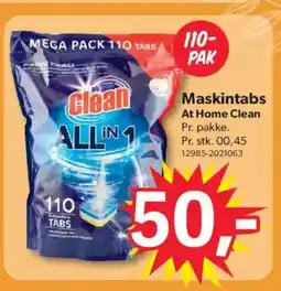 BigDollar Maskintabs At Home Clean tilbud
