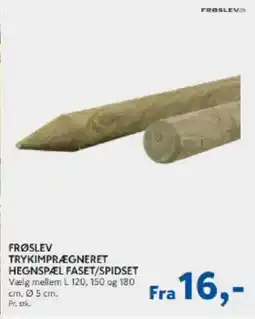Davidsen Frøslev Trykimprægneret hegnspæl faset/spidset tilbud
