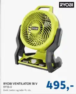 Davidsen Ryobi Ventilator 18 v tilbud