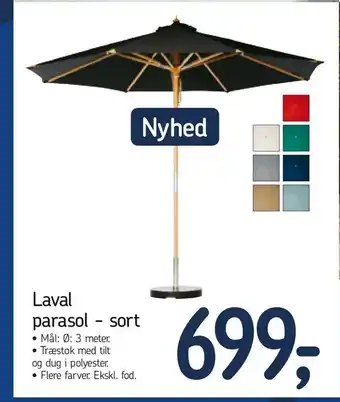 Føtex Laval parasol - sort tilbud